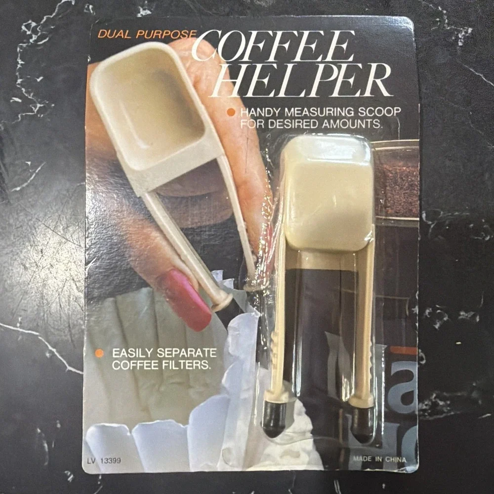 Vintage Coffee Helper Dual Purpose Coffee Scoop & Filter Separator, NIP, NWT